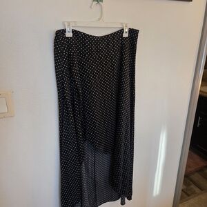 Women's Black Polka Dot Midi Skirt